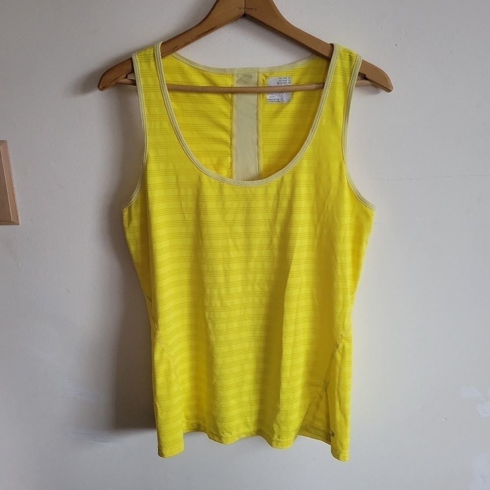 Oakley Neon Yellow Stripe Athletic Tank Top